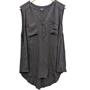 Black Torrid 2X Harper Blouse Office Goth Classy Wardrobe Staple Capsule V Neck